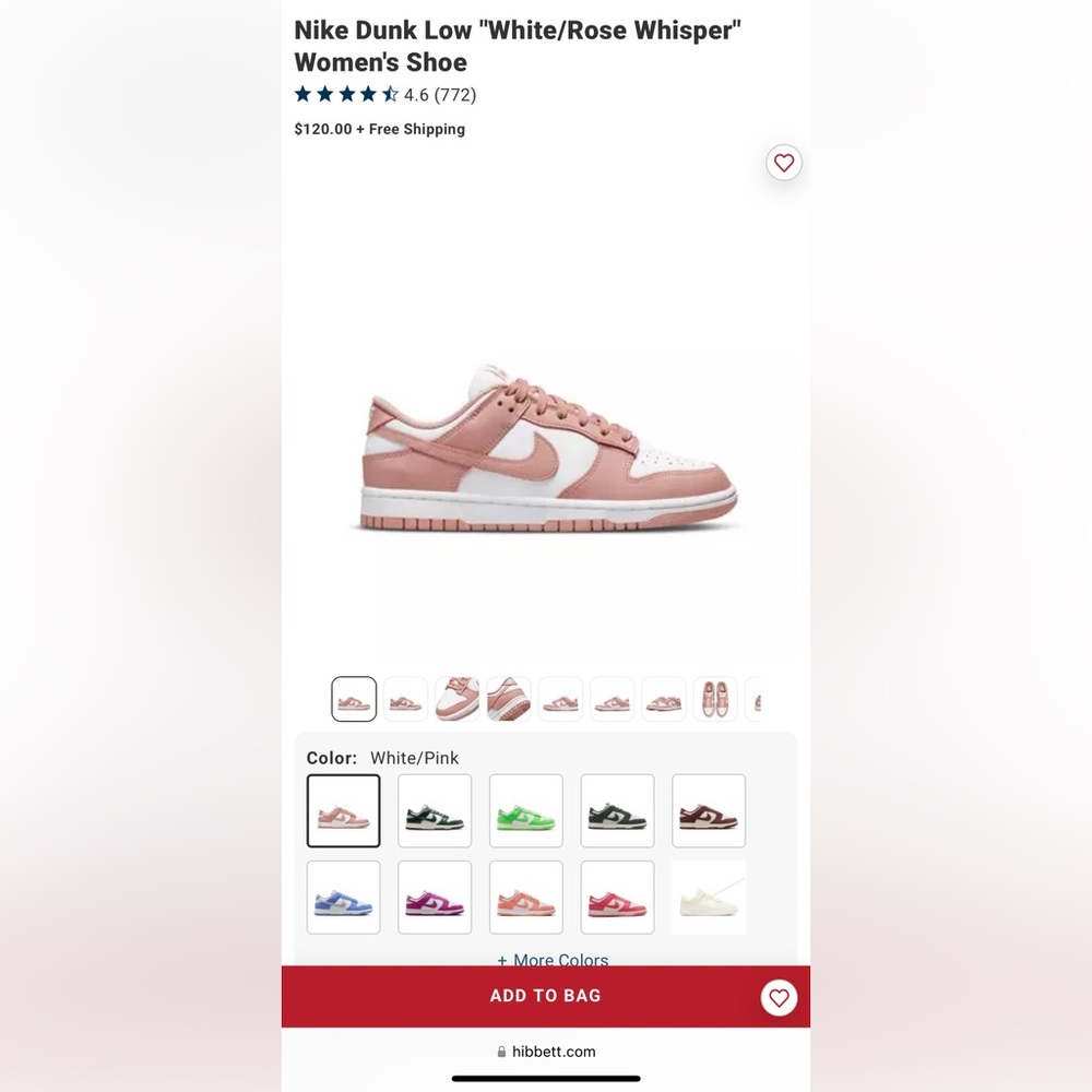 Nike Dunk Low “White/Rose Whisper” Women’s Sneakers